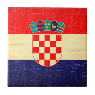Vintage kroatische Flagge Fliese