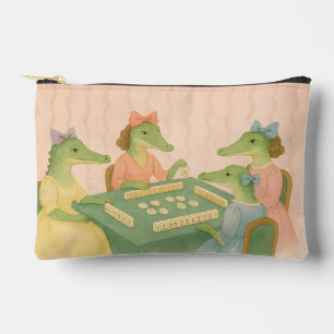 Vintage Krokodile beim Mahjong spielen Zubehörtasche