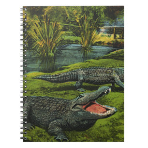 Vintage Krokodile, Meereslebewesen Reptilien Notizblock