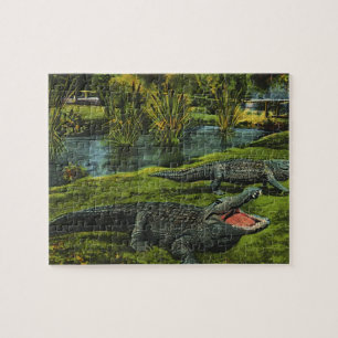Vintage Krokodile, Meereslebewesen Reptilien Puzzle