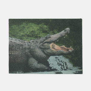 Vintage Krokodile Reptilien, Meerestierleben Fußmatte