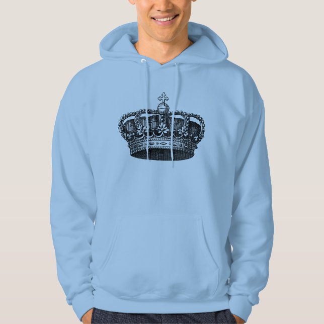 Vintage Krone 02 - Schwarz Hoodie (Vorderseite)