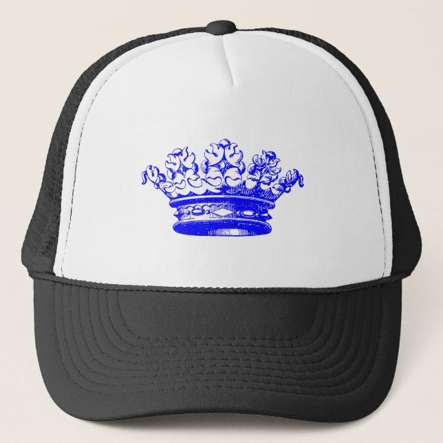 Vintage Krone - Blau Truckerkappe (Vorderseite)