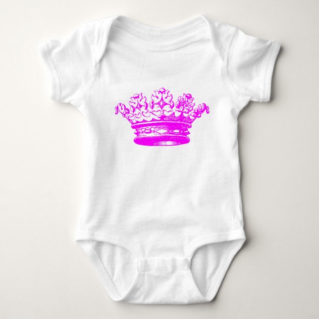 Vintage Krone - Magenta Baby Strampler (Vorderseite)