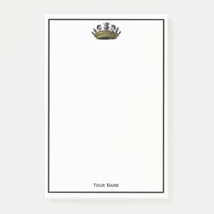 Vintage Krone mit Schachfarbe Post-it Klebezettel