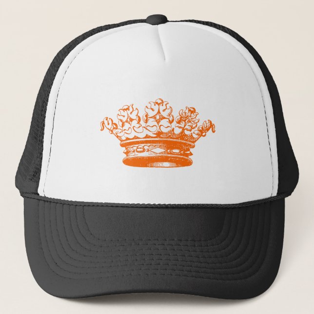 Vintage Krone - Orange Truckerkappe (Vorderseite)