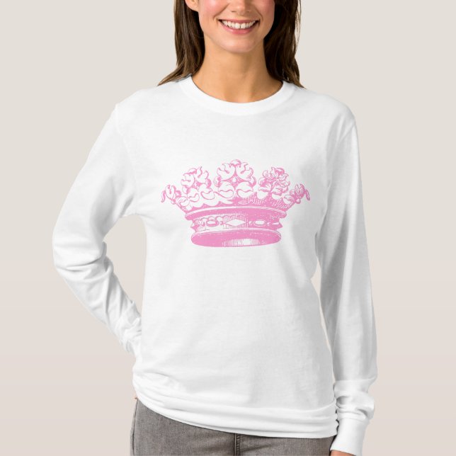 Vintage Krone - Rosa T-Shirt (Vorderseite)