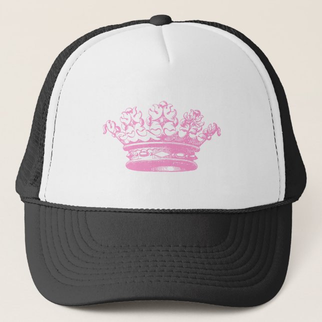 Vintage Krone - Rosa Truckerkappe (Vorderseite)