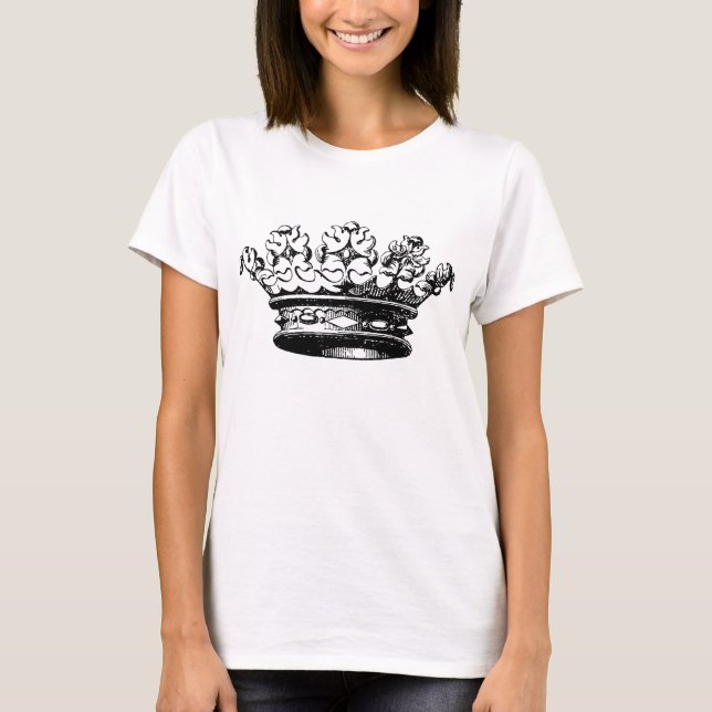 Vintage Krone - Schwarz T-Shirt (Vorderseite)
