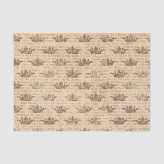 Vintage Kronen- und Deutsche Printwerbung Seidenpapier (Vorderseite)