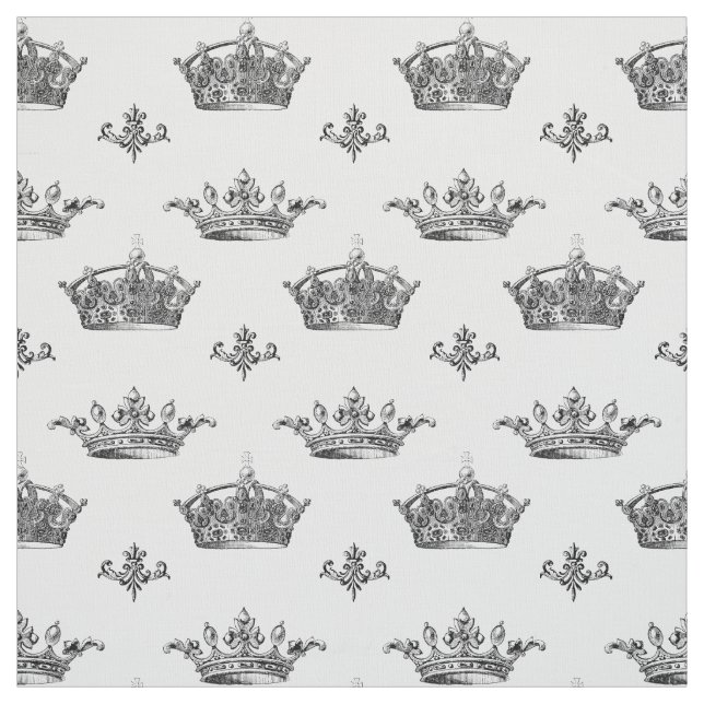 Vintage Kronen und Fleur-de-Lis Stoff (Muster)