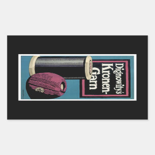 Vintage Kronengard Garn Rechteckiger Aufkleber