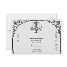 Vintage Kronleuchter-Hochzeitskarte