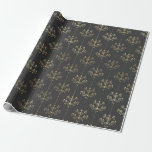 Vintage Kronleuchter in Schwarz und Grau Geschenkpapier<br><div class="desc">Vintager Kronleuchter aus grauem und schwarzem Paris.</div>