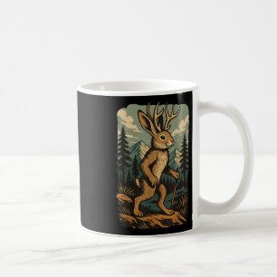 Vintage-Kryptid-Jackalope-Wanderung mit Bergwald Kaffeetasse