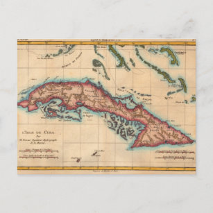 Vintage Kuba Insel Karte Alte Reise