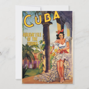 Vintage kubanische Tourismuskommission Tropen Reis Feiertagskarte