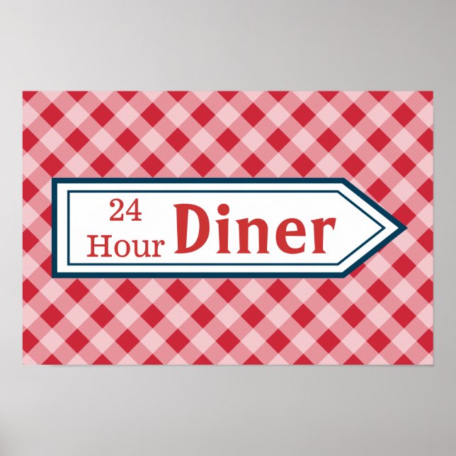 Vintage Küche Diner Art Signing Poster (Vorne)