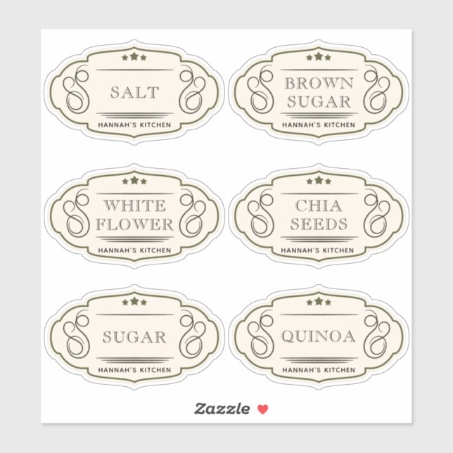 Vintage Küche und Pantry-Speicher Aufkleber (Blatt)