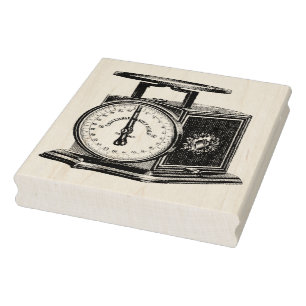 Vintage Küchen-Skala-Gummikunst-Briefmarke Gummistempel