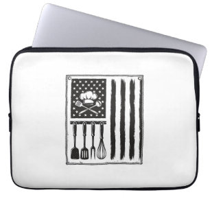 Vintage Küchenflagge Kochutensilien-Shirt-Design Laptopschutzhülle