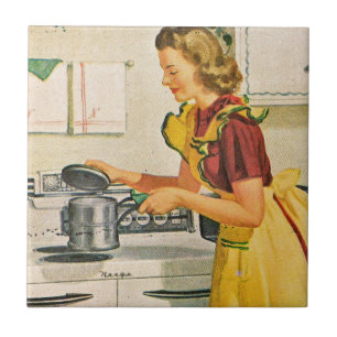 Vintage-Küchenfliese aus den 1940er Jahren Fliese