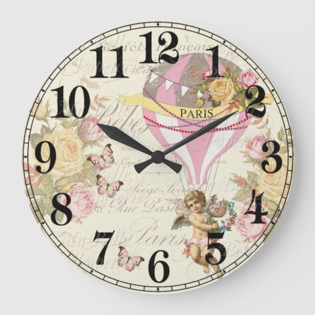 Vintage Küchenmauer Große Wanduhr (Vorderseite)