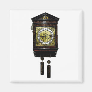 Vintage Kuckucksuhr-Tinte Zeichne Sketch Magnet