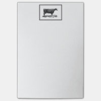 Vintage Kuh, die klebrige Anmerkungen mit Grenze