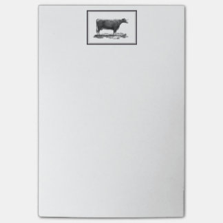 Vintage Kuh, die klebrige Anmerkungen mit Grenze Post-it Klebezettel