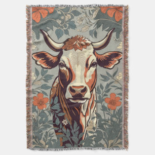 Vintage-Kuh, inspiriert von William Morris' floral Decke