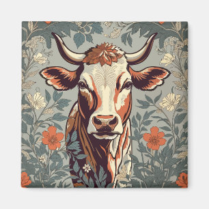 Vintage-Kuh, inspiriert von William Morris' floral Magnet
