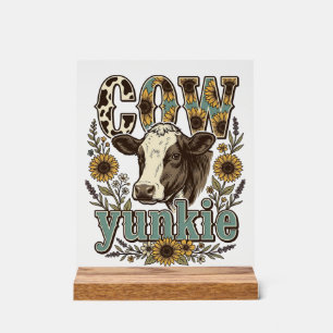 Vintage-Kuh-Yunkie-Sonnenblumen-Bauernhaus-Design_ Acrylschild