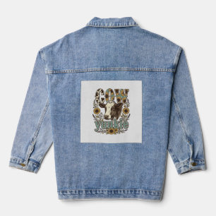 Vintage-Kuh-Yunkie-Sonnenblumen-Bauernhaus-Design_ Jeansjacke