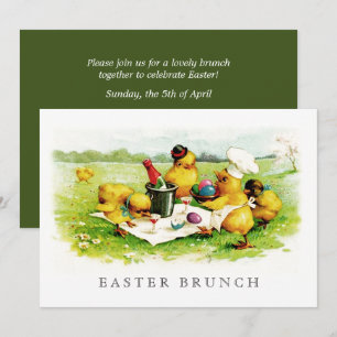 Vintage Küken benutzerdefiniertes Osterbrunch Einladung
