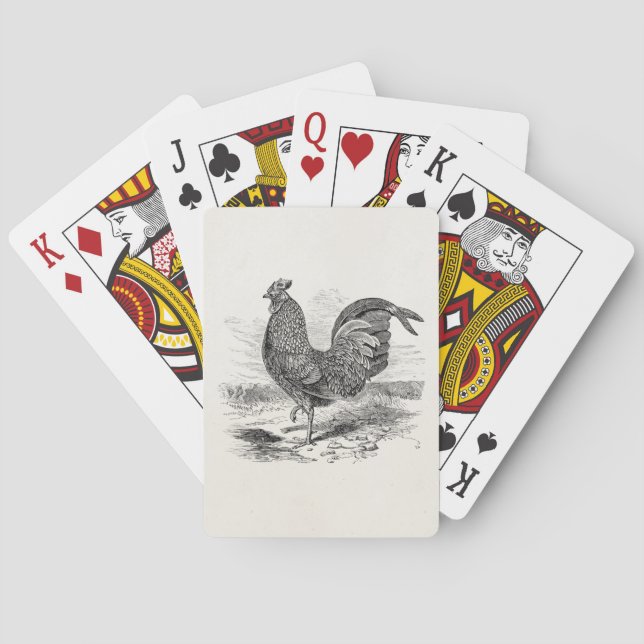 Vintage Kulm Fowl Rooster Chicken - Chickens Hen Spielkarten (Rückseite)