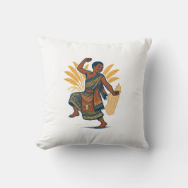 Vintage Kultur-Tänzer Kunst aus Madagaskar - Premi Kissen