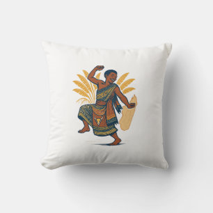 Vintage Kultur-Tänzer Kunst aus Madagaskar - Premi Kissen