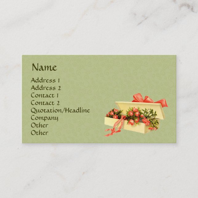 Vintage Kundenkarte Rose Visitenkarte (Vorderseite)