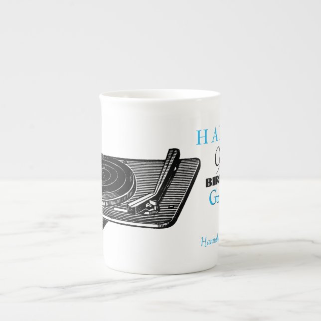 Vintage kundenspezifische Geburtstags-Tasse Prozellantasse (Vorderseite)