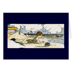 Vintage Kunst am Strand für Kinder