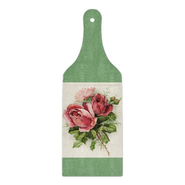 Vintage Kunst Antike Rose Schneidebrett (Vorderseite)