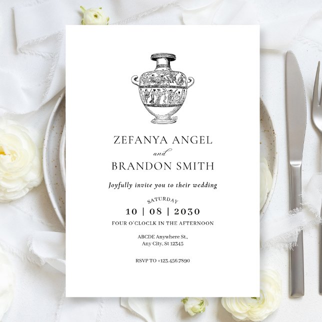 Vintage Kunst aus griechischen Vasen Einladung (Von Creator hochgeladen)