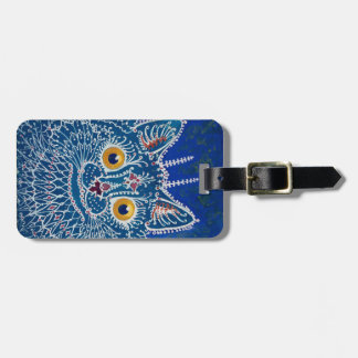Vintage-Kunst blaue Katze-Gepäckanhänger Gepäckanhänger