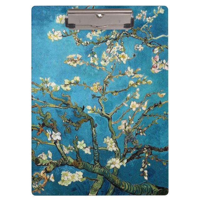 Vintage Kunst Blühen Almond Tree Van Gogh Klemmbrett (Vorderseite)