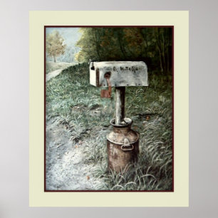 Vintage Kunst, Briefkasten B. Mitchell Country Poster