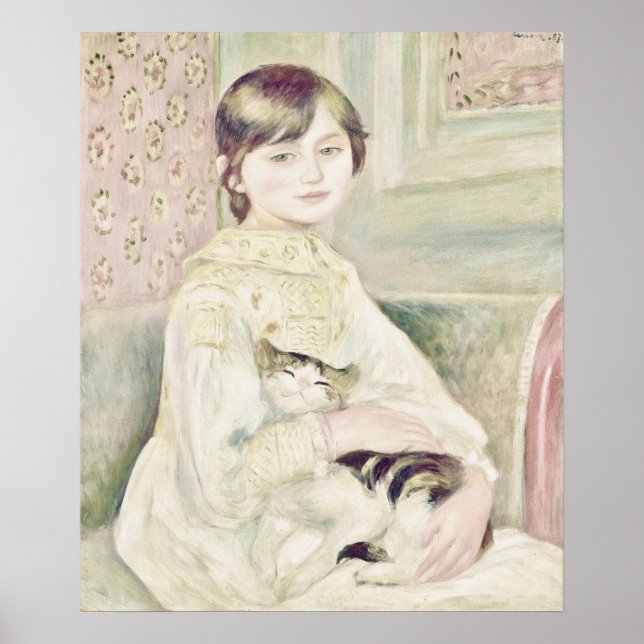 Vintage Kunst "Child with Cat" von Renoir Poster (Vorne)