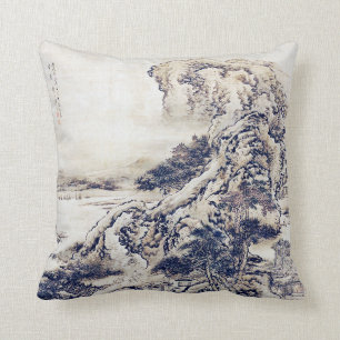 Vintage Kunst Chinesische Landschaftsmalerei Schwa Kissen