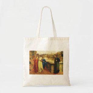 Vintage Kunst - Dante und Beatrice-Treffen, Tragetasche
