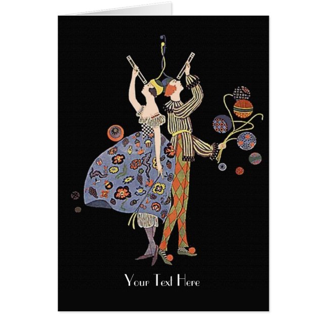 Vintage Kunst-Deko-PartyGoers personalisiert (Vorne)